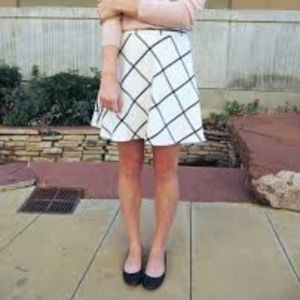 LOFT Windowpane circle skirt